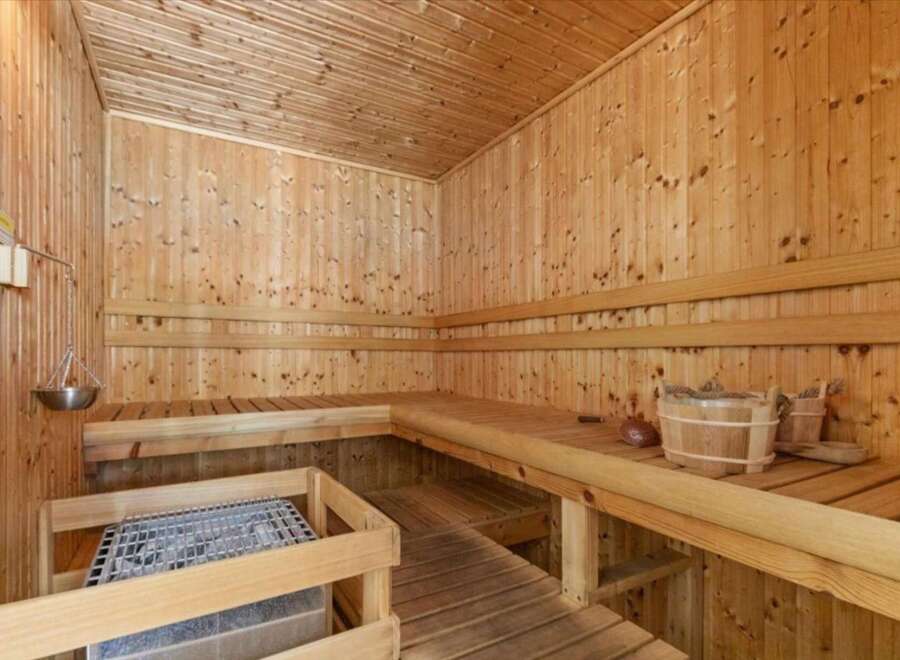 Step into a world of relaxation and rejuvenation with this stunning sauna.