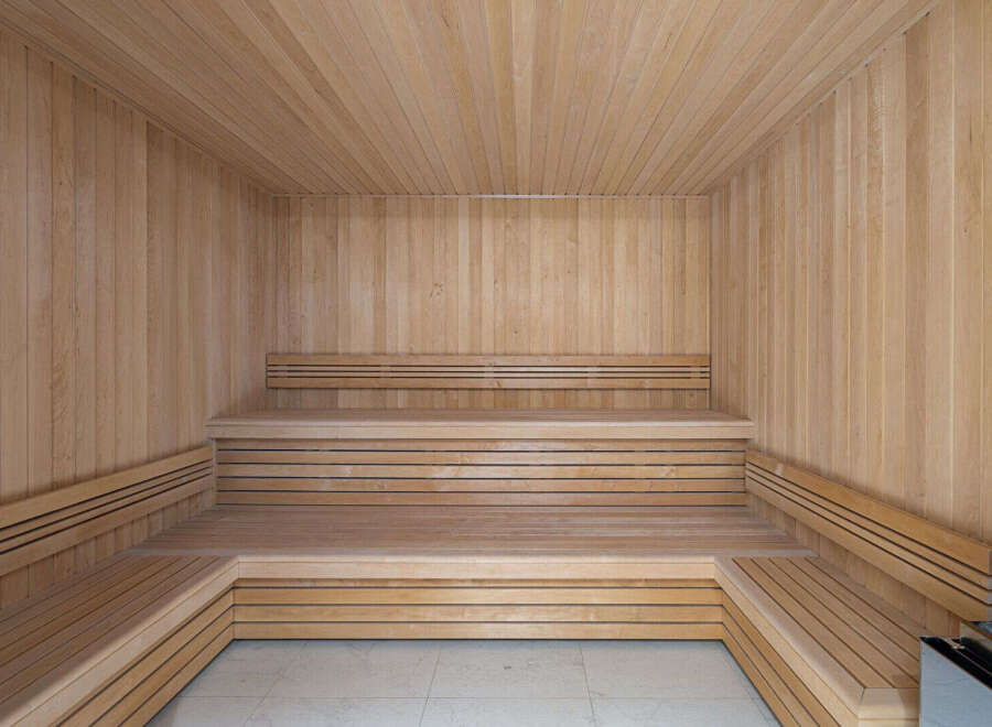 Step into a world of relaxation and rejuvenation with this stunning sauna.