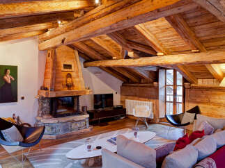 Experience rustic elegance in this stunning chalet-style living space.