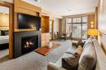 Experience luxury living in this stunning property featuring a cozy fireplace, perfect for relaxing evenings.