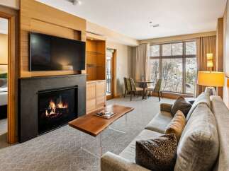 Experience luxury living in this stunning property featuring a cozy fireplace, perfect for relaxing evenings.