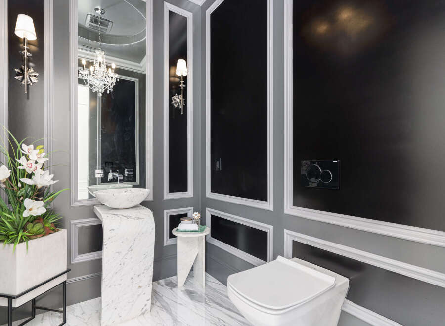 Step into luxury with this stunning bathroom design.