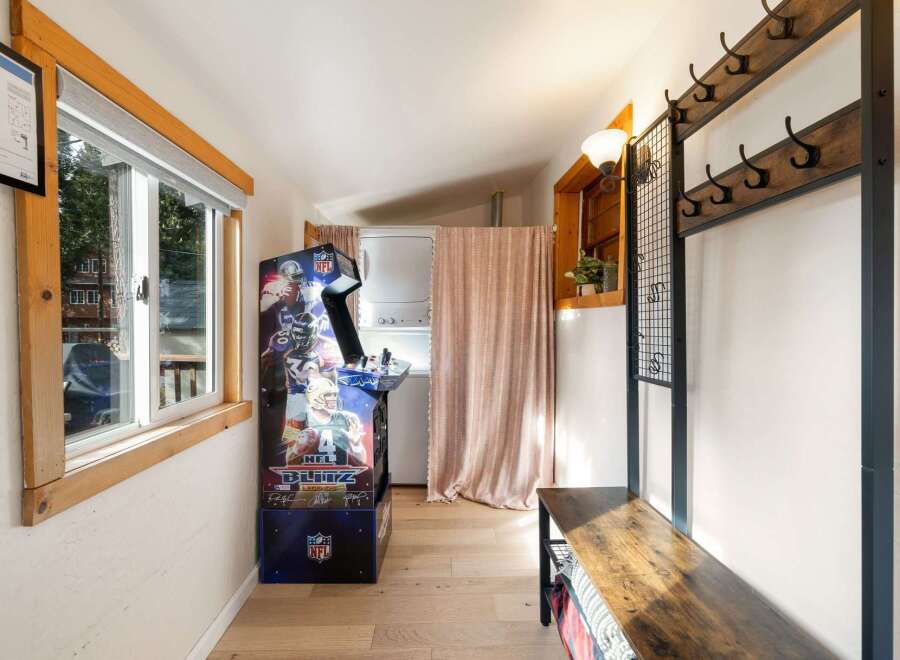 Step into this charming property and discover a unique blend of comfort and entertainment.