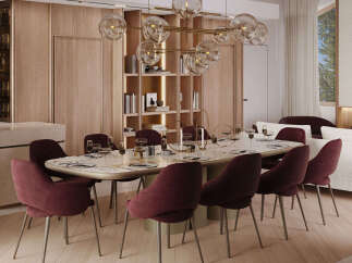 Experience luxury living in this stunning dining room, perfect for hosting elegant gatherings.