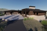 Stunning mountain home with a spacious driveway and attached garage.