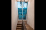Modern staircase with a stunning view.