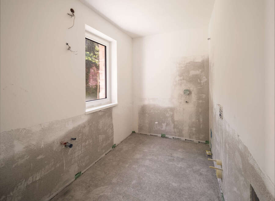 This unfinished bathroom space is ready for your personal touch.