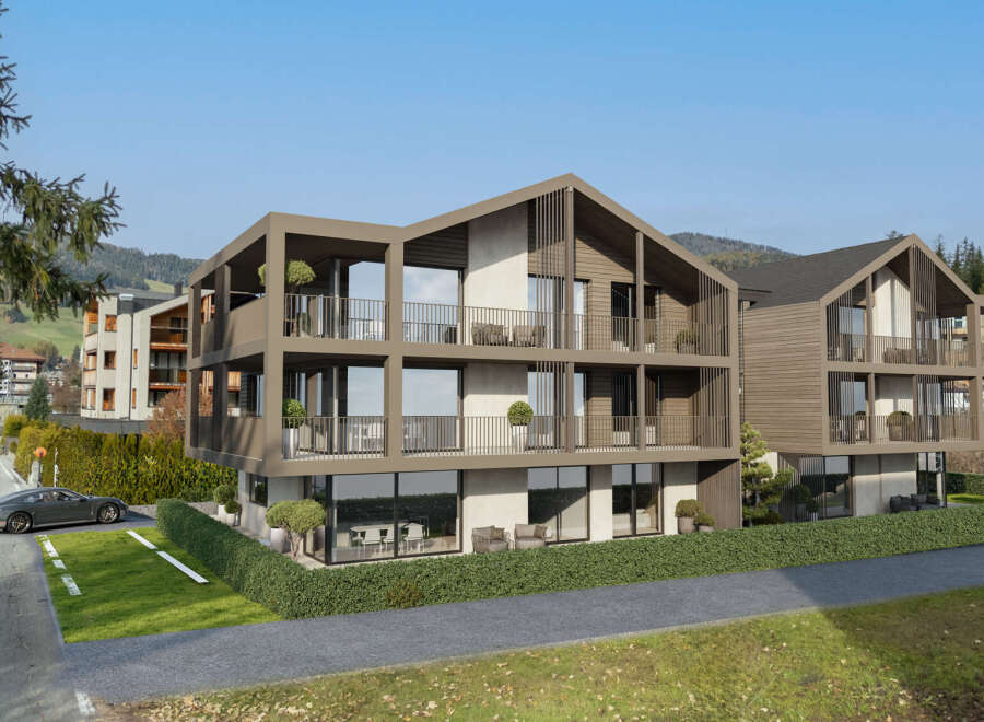 Experience modern alpine living in this stunning multi-unit property, featuring contemporary architecture with warm wood accents and expansive balconies perfect for enjoying mountain views.