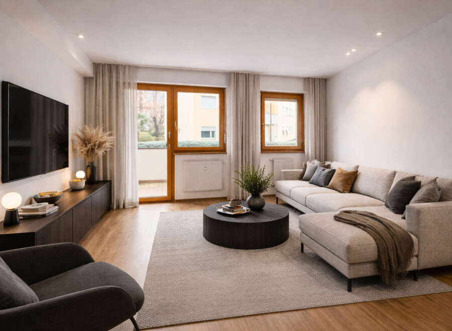 Step into modern elegance with this stunning living room.