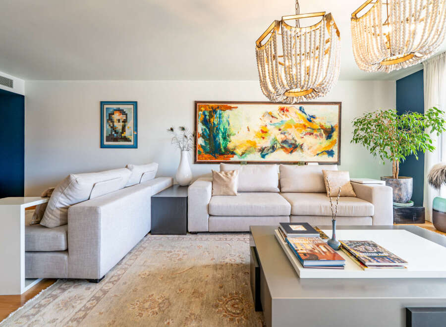 Step into luxury with this stunning living room, featuring a modern design and elegant decor.