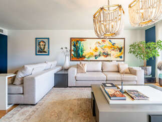 Step into luxury with this stunning living room, featuring a modern design and elegant decor.