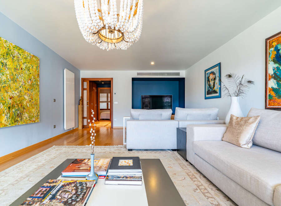 Step into luxury with this stunning living room, featuring a modern design and elegant decor.