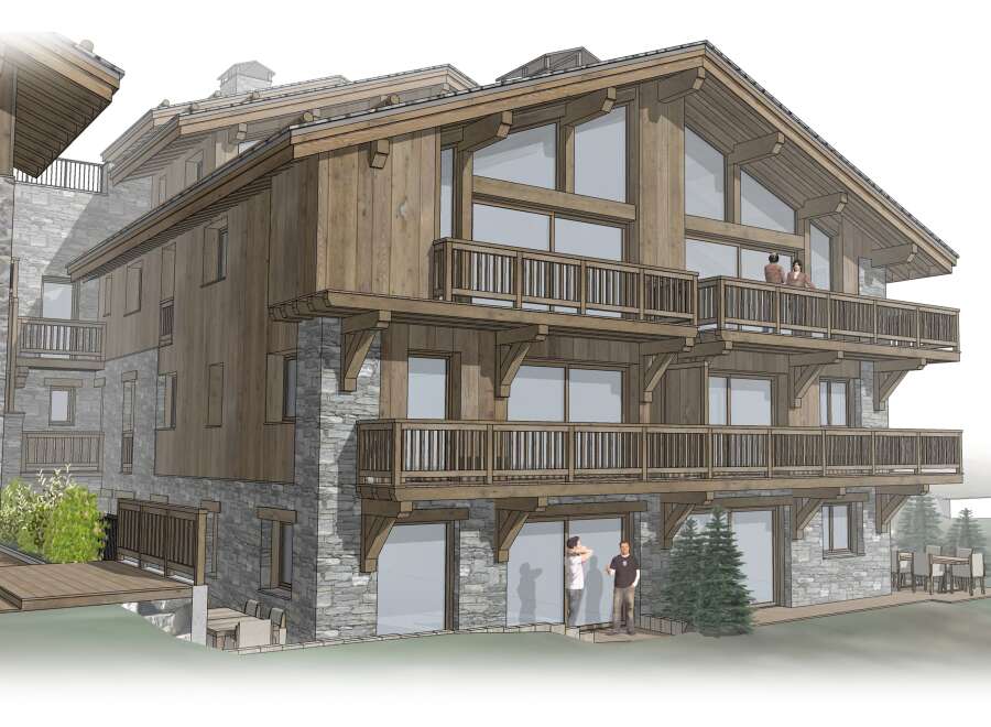 Experience luxury living in this stunning chalet-style property, boasting a blend of natural stone and warm wooden accents.