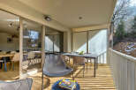 Enjoy the stunning views from this modern balcony, perfect for relaxing or entertaining.