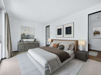Step into luxury with this stunning bedroom, featuring a modern design and elegant finishes.