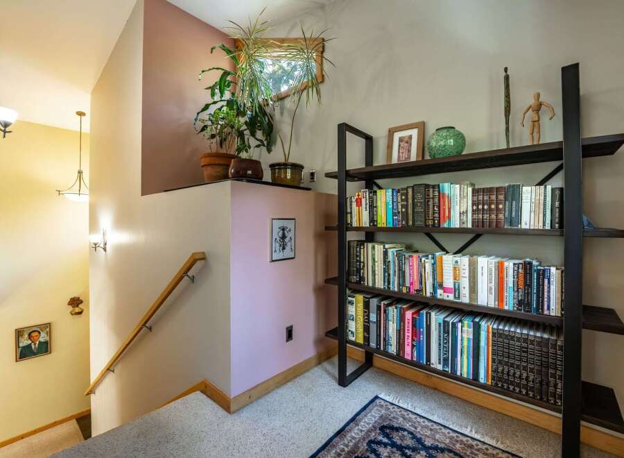 This stunning property boasts a unique interior design with a cozy and inviting atmosphere.