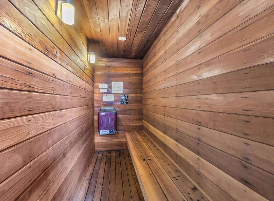 Step into relaxation with this inviting sauna, a perfect addition to any home.