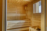 Step into relaxation with this stunning sauna.