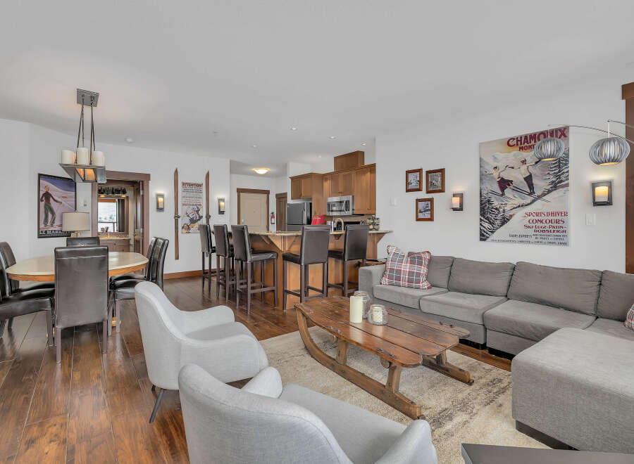 This stunning property boasts a spacious open-concept living area, perfect for entertaining.