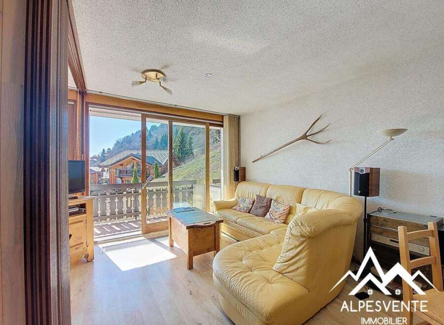 Discover a cozy living space with stunning mountain views.