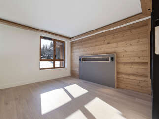 This stunning room features a beautiful combination of natural wood and modern design.