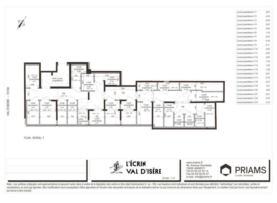 Discover the floor plan of this property in Val d'Isère, showcasing various local owner spaces.