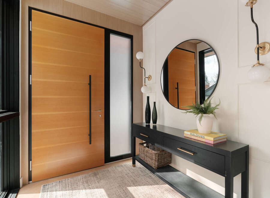 Step into modern elegance with this stunning entryway.