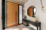 Step into modern elegance with this stunning entryway.