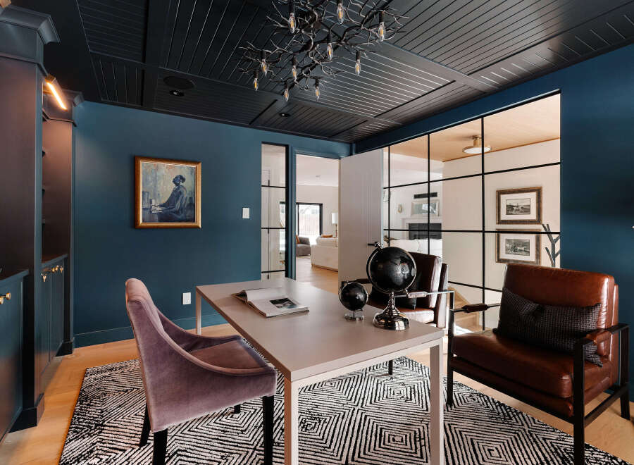 Step into luxury with this stunning home office, featuring a sophisticated design and premium finishes.