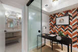 Step into modern elegance with this stylish home office.