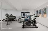 This home gym offers a dedicated space for fitness enthusiasts.