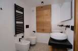 This modern bathroom showcases a sleek design with a focus on functionality and style.