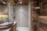 Experience rustic elegance in this stunning bathroom.