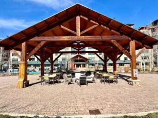 Enjoy the beauty of this outdoor pavilion, perfect for gatherings and relaxation.