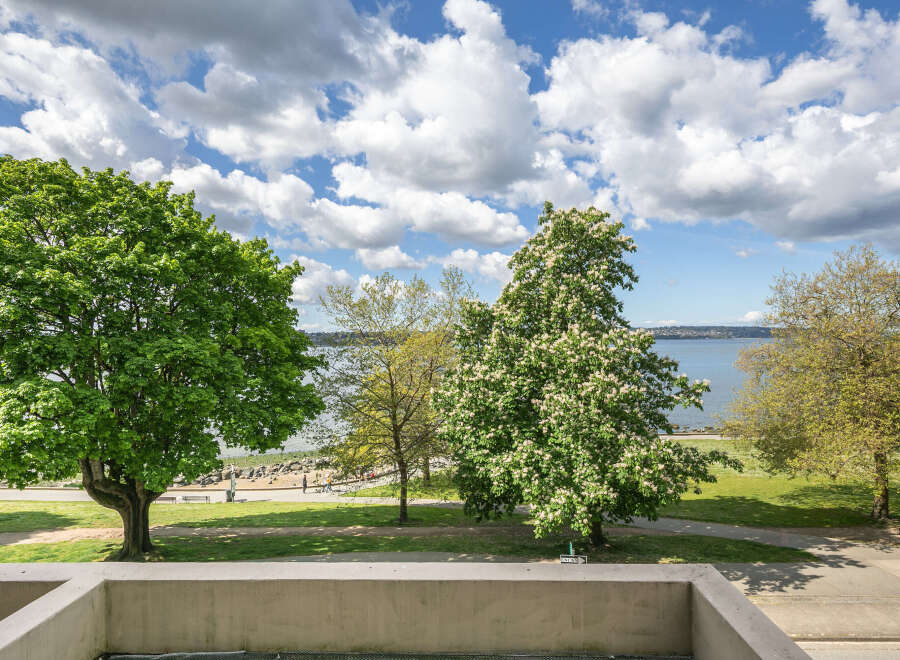 Enjoy stunning views from this property, featuring lush greenery and a serene waterfront.