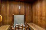 Step into relaxation with this inviting sauna, perfect for unwinding after a long day.