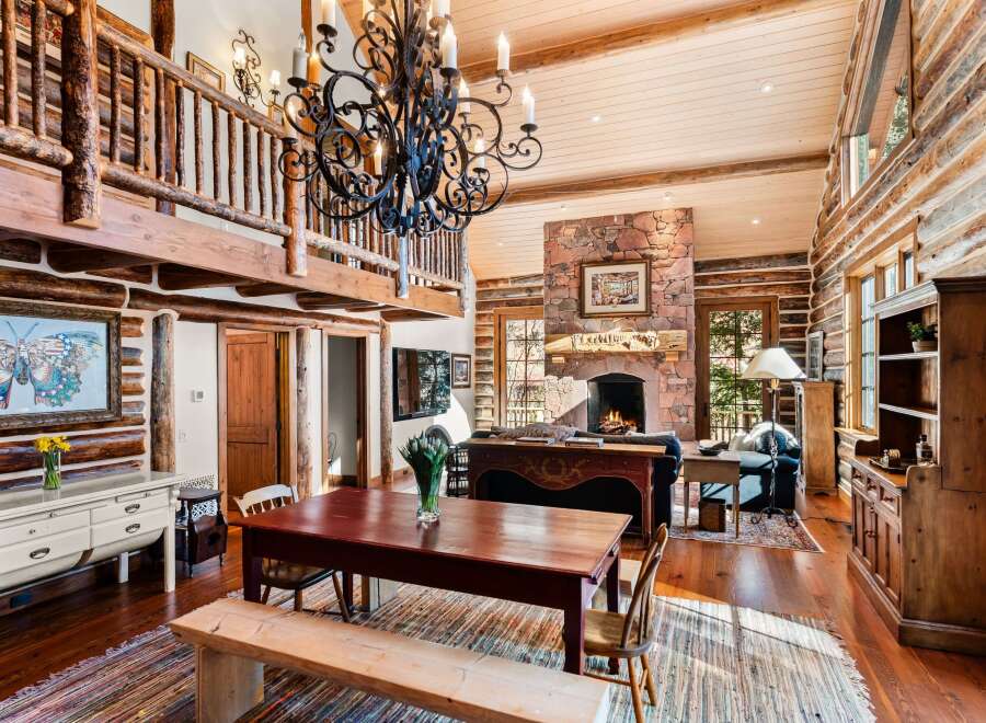 Step into rustic elegance with this stunning log cabin home.