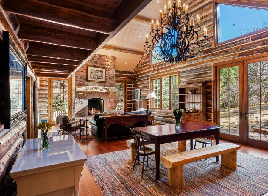 Step into rustic elegance with this stunning log cabin home.