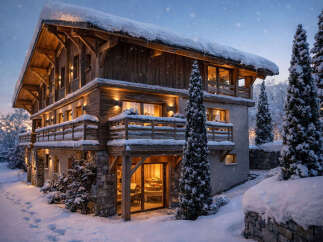Experience the epitome of luxury living in this stunning chalet nestled in a winter wonderland.