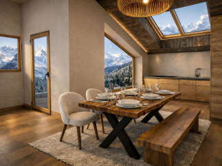 Experience luxury living with breathtaking mountain views in this stunning property.