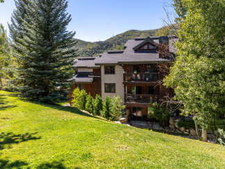 Nestled amidst lush greenery and mature trees, this stunning property offers a serene mountain retreat.