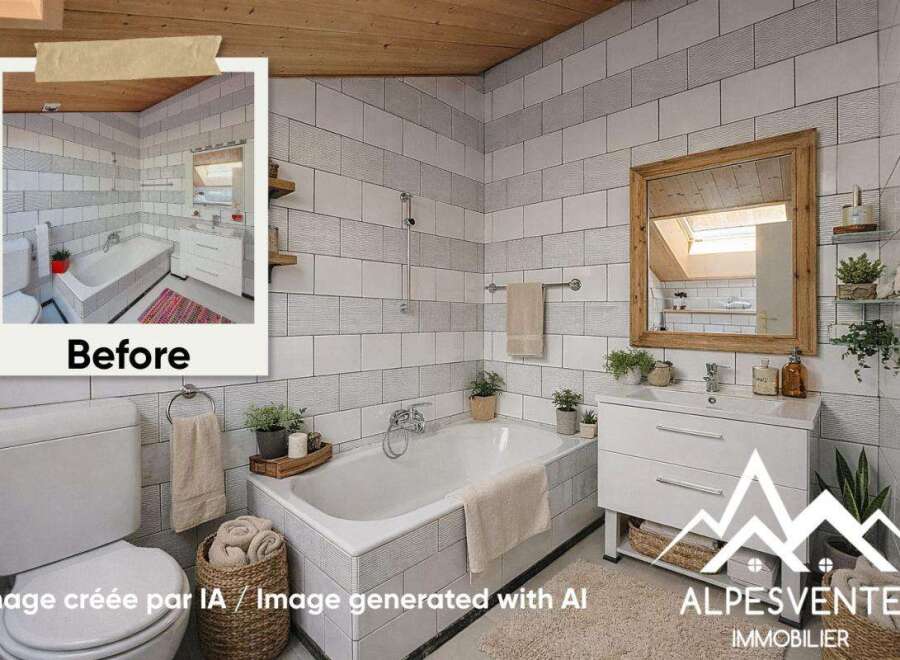 Discover the charm of this beautifully renovated bathroom, perfect for relaxation.