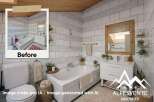 Discover the charm of this beautifully renovated bathroom, perfect for relaxation.