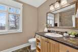 This stunning bathroom boasts a modern design with a touch of elegance.