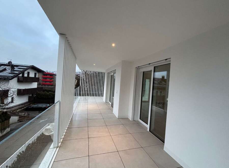Enjoy breathtaking views from this modern balcony.