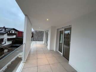Enjoy breathtaking views from this modern balcony.