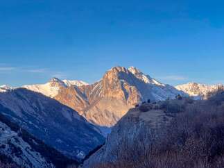Explore breathtaking mountain views from this stunning property.