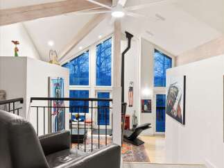 Step into luxury with this stunning property featuring a modern interior and high ceilings.