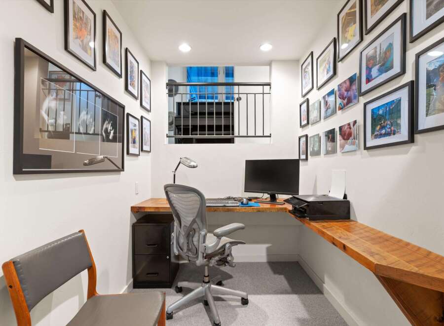 This stylish home office offers a productive and inspiring workspace.