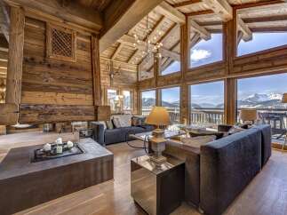 Experience luxury living in this stunning chalet, boasting exquisite wooden interiors and breathtaking mountain views.